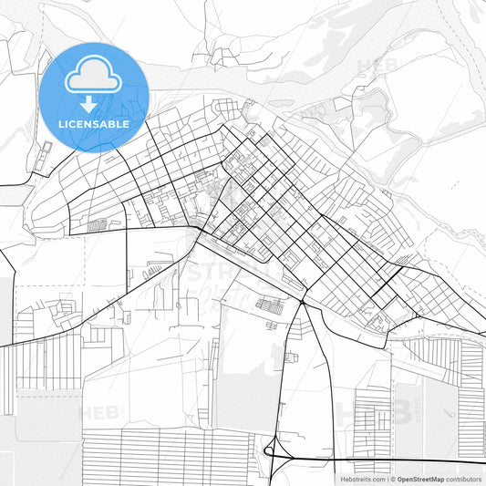 Vector PDF map of Azov, Russia