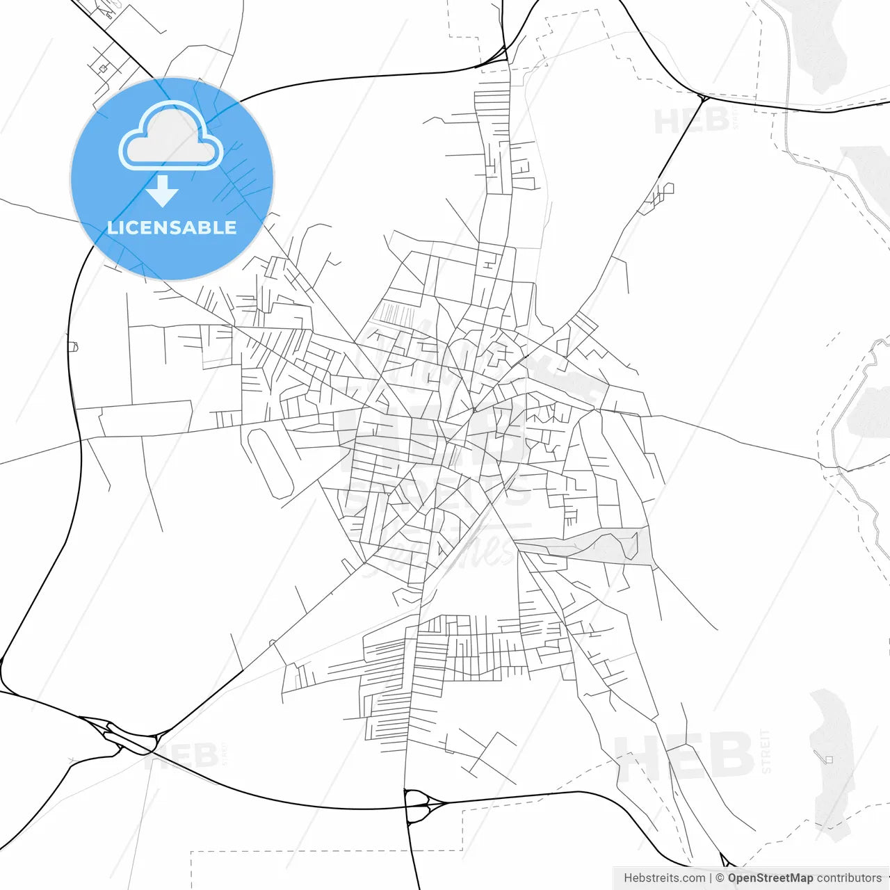 Vector PDF map of Požarevac, Serbia