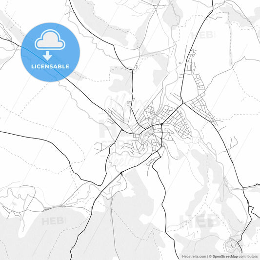 Vector PDF map of Knjaževac, Serbia