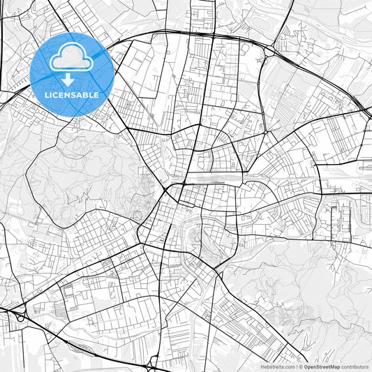 Vector PDF map of Ljubljana, Slovenia