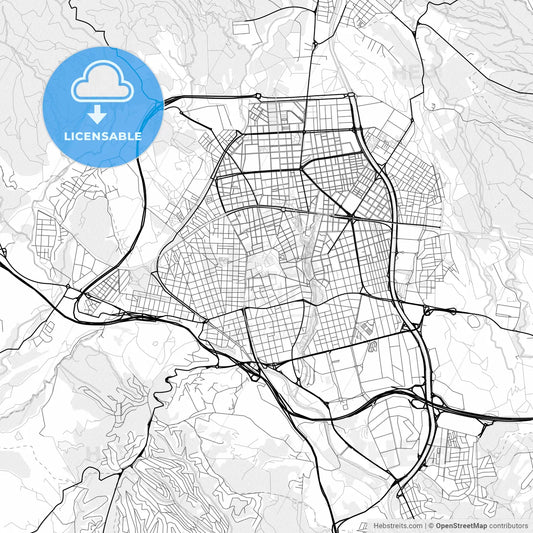 Vector PDF map of Terrassa, Spain
