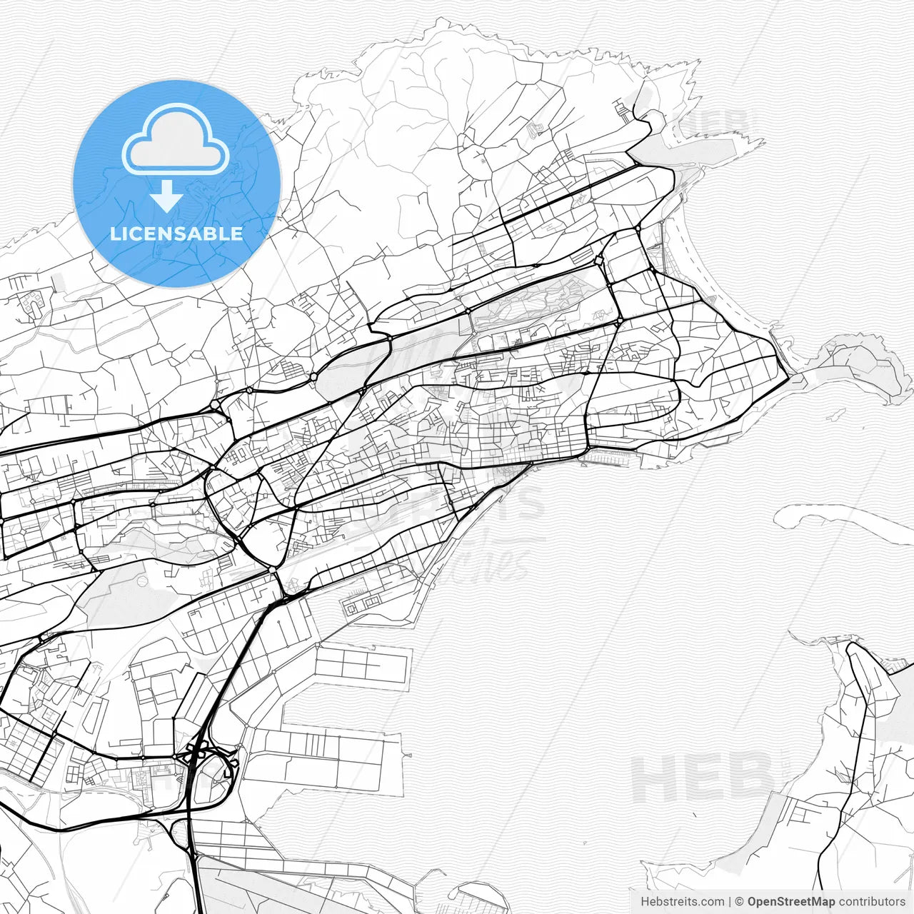 Vector PDF map of Santander, Spain