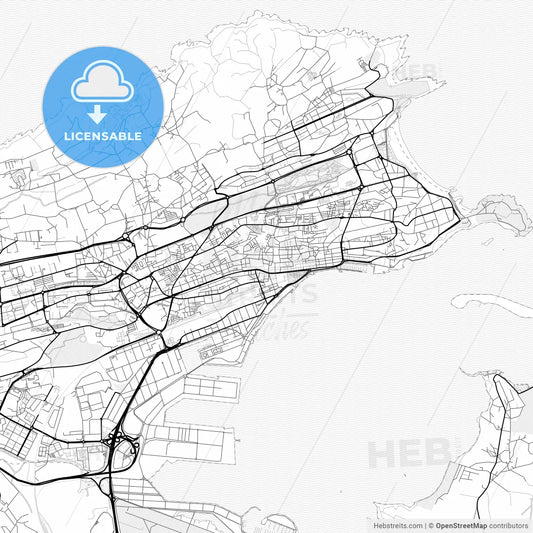 Vector PDF map of Santander, Spain