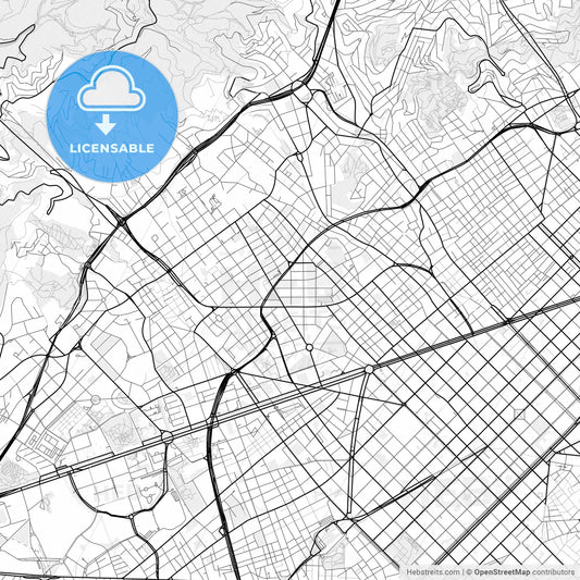 Vector PDF map of Sarrià-Sant Gervasi, Spain