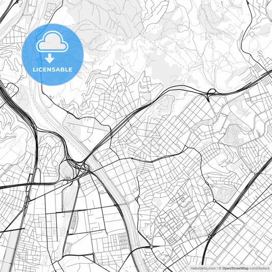 Vector PDF map of Santa Coloma de Gramenet, Spain
