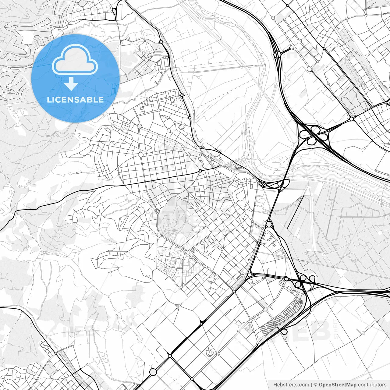 Vector PDF map of Sant Boi de Llobregat, Spain