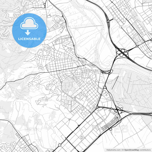 Vector PDF map of Sant Boi de Llobregat, Spain