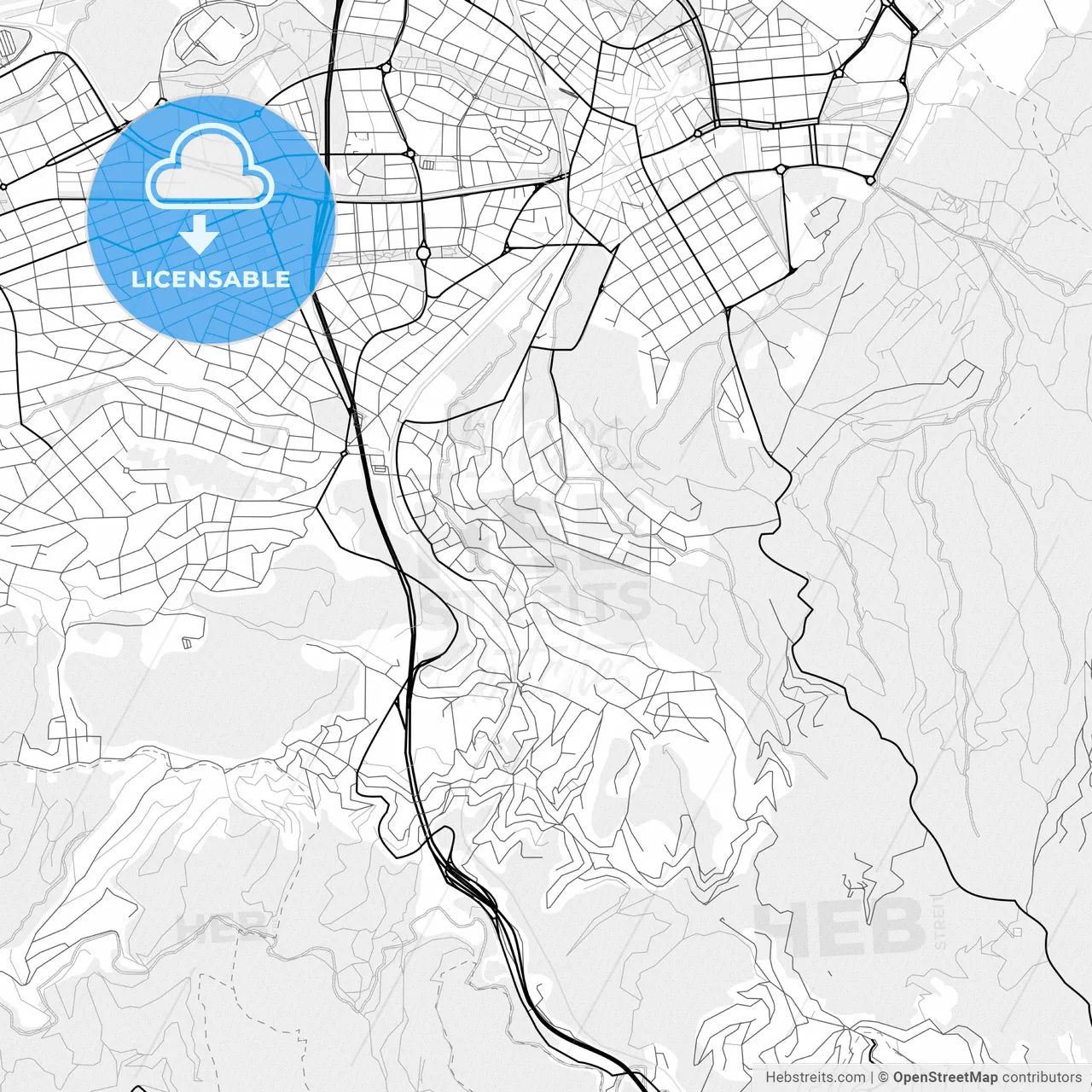 Vector PDF map of Sant Cugat del Vallès, Spain