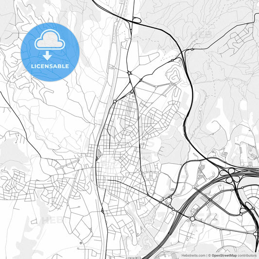 Vector PDF map of Rubí, Spain
