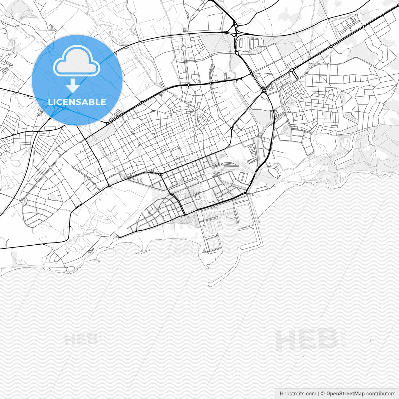 Vector PDF map of Vilanova i la Geltrú, Spain