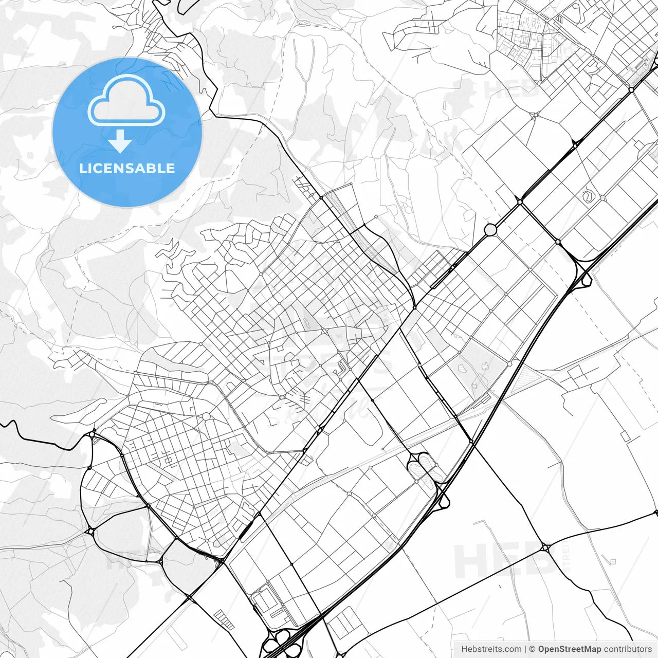 Vector PDF map of Viladecans, Spain