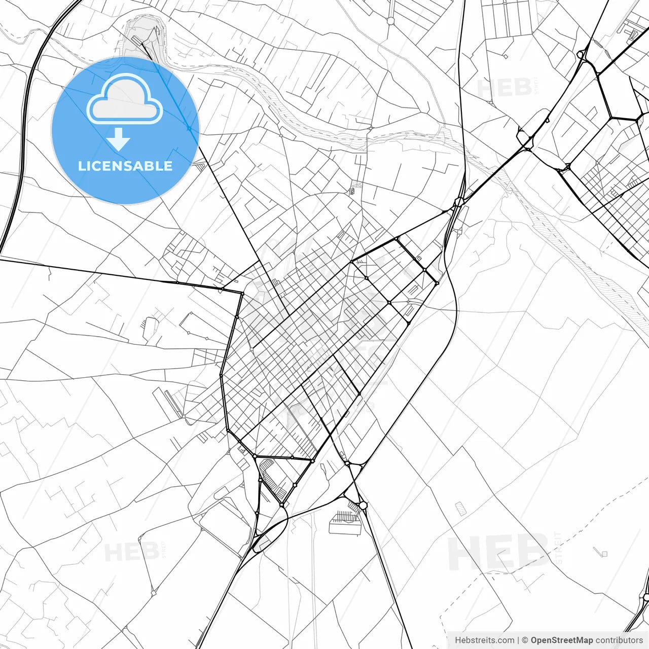 Vector PDF map of Vila-real, Spain