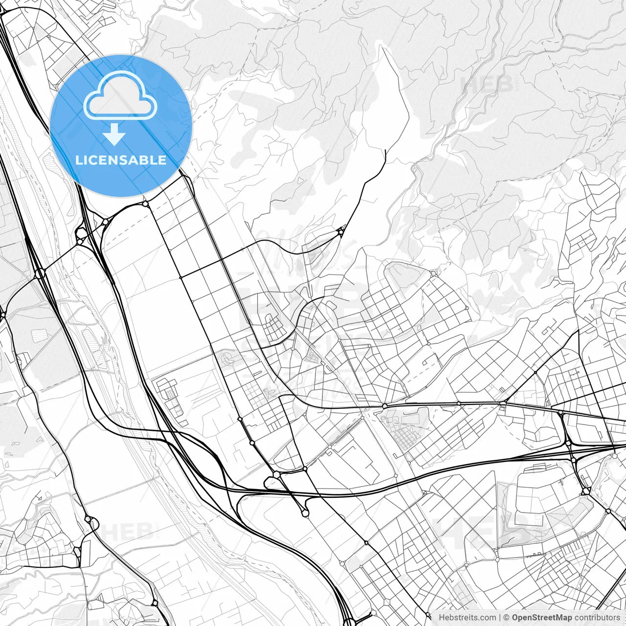 Vector PDF map of Sant Feliu de Llobregat, Spain