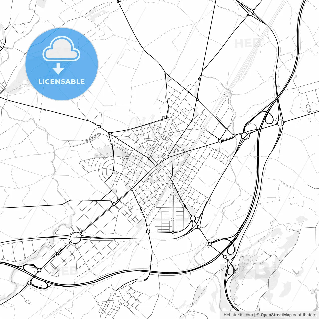 Vector PDF map of Vilafranca del Penedès, Spain