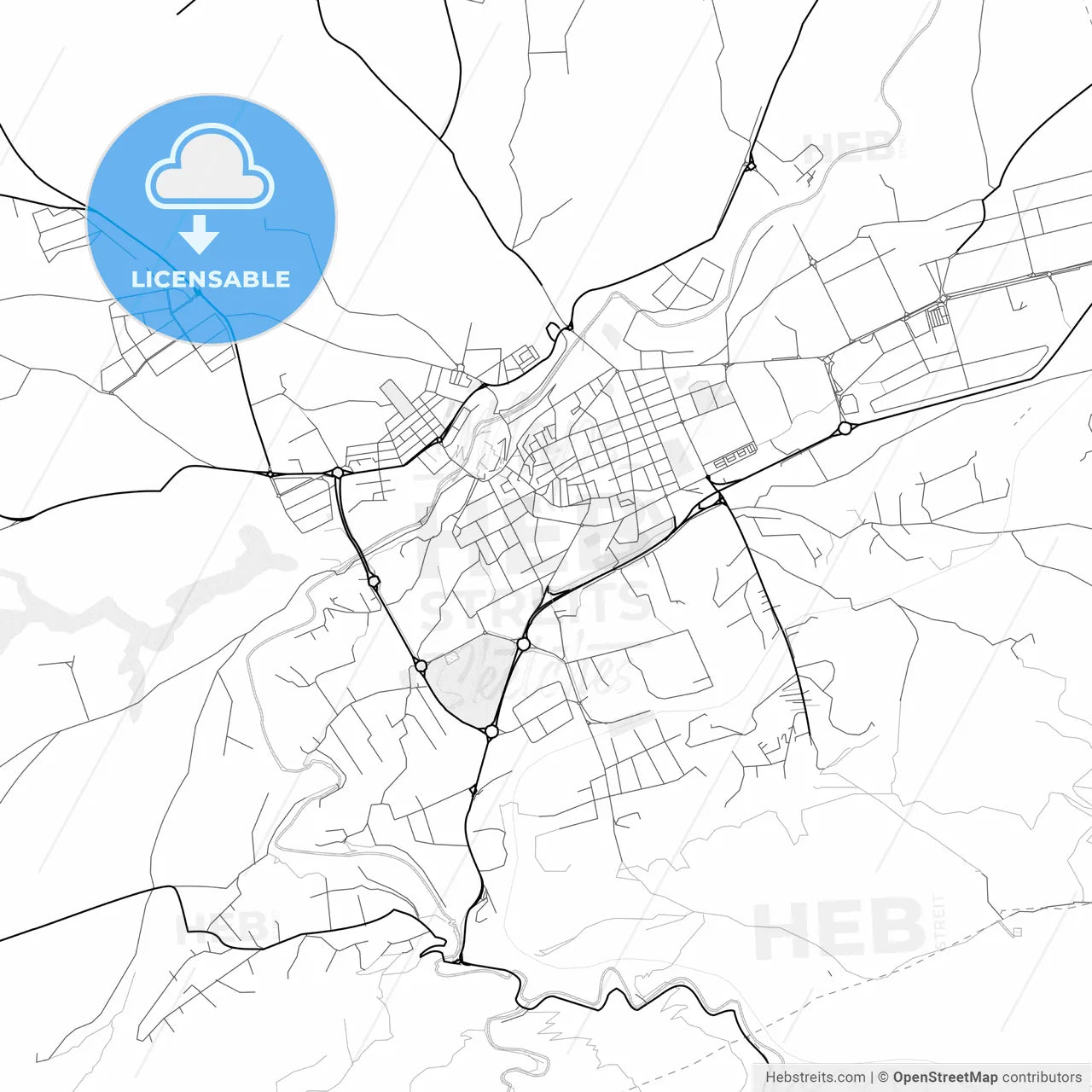Vector PDF map of Ontinyent, Spain