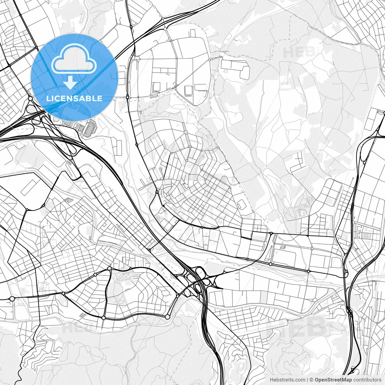 Vector PDF map of Ripollet, Spain