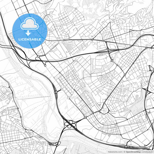 Vector PDF map of Sant Joan Despí, Spain