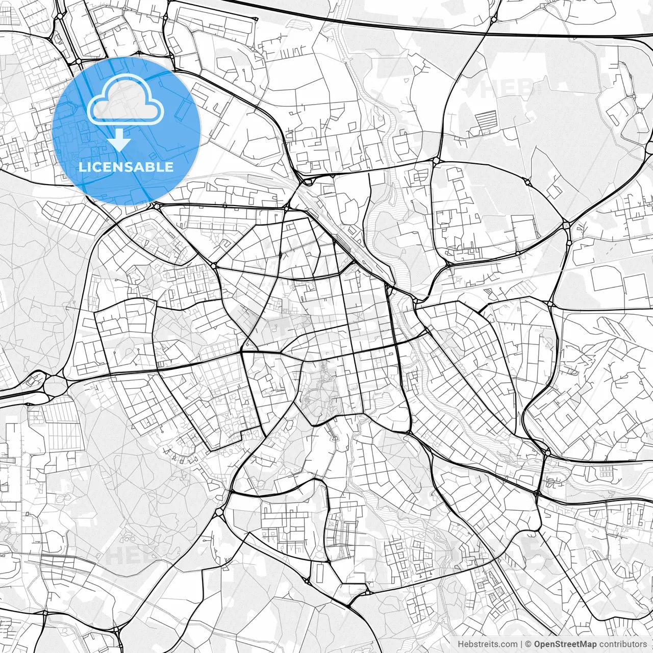 Vector PDF map of Linköping, Sweden
