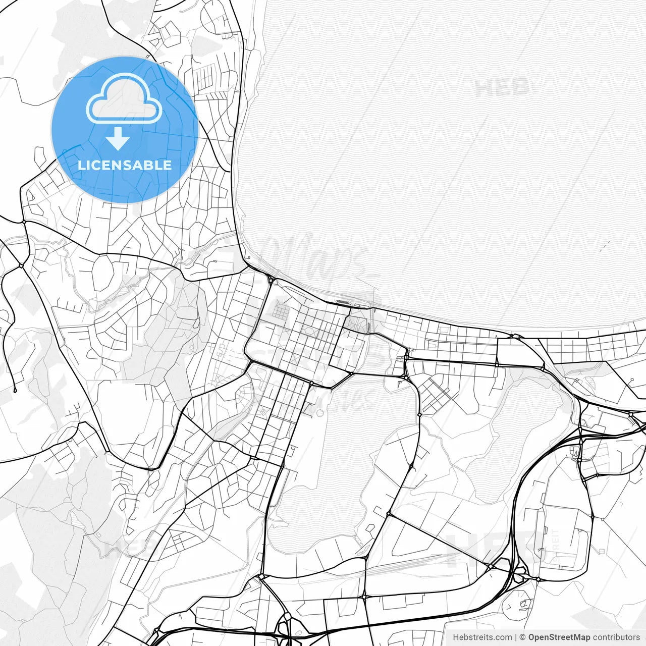 Vector PDF map of Jönköping, Sweden