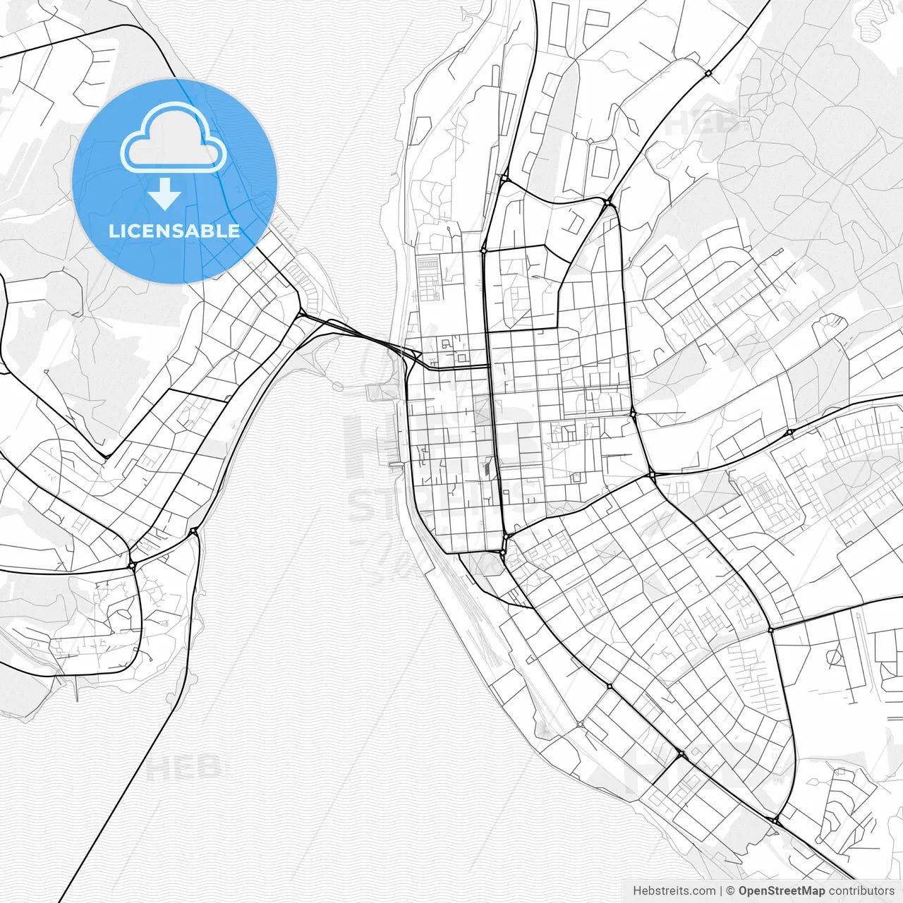Vector PDF map of Östersund, Sweden