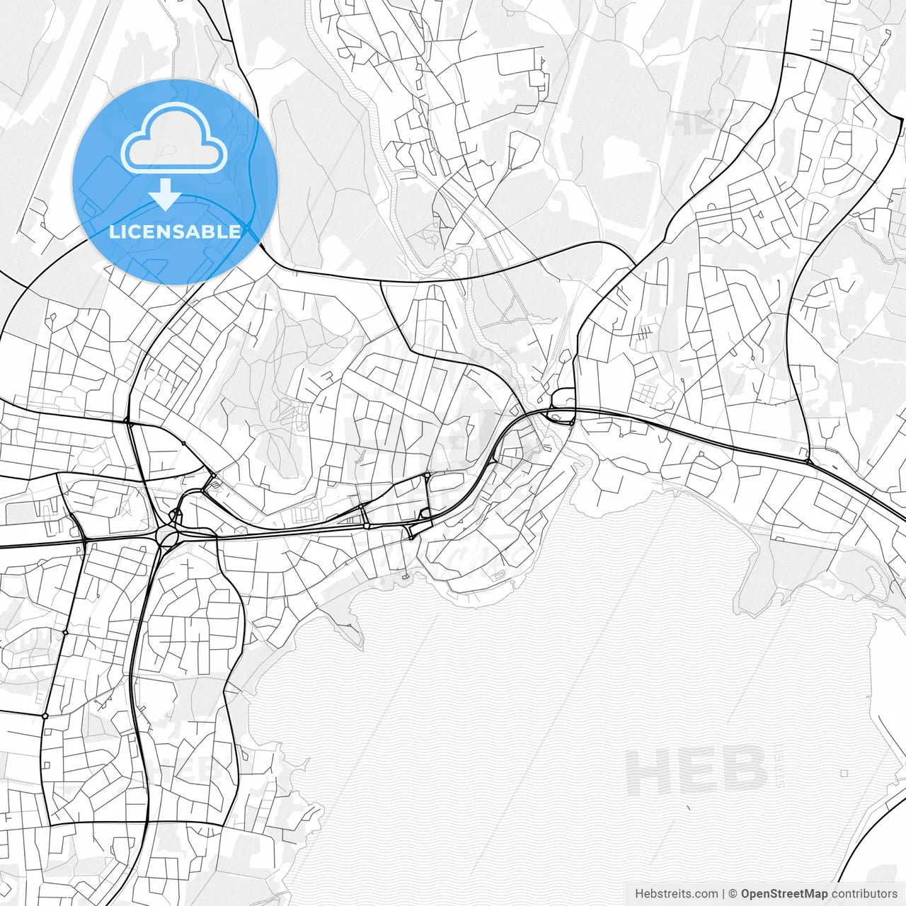 Vector PDF map of Karlskoga, Sweden