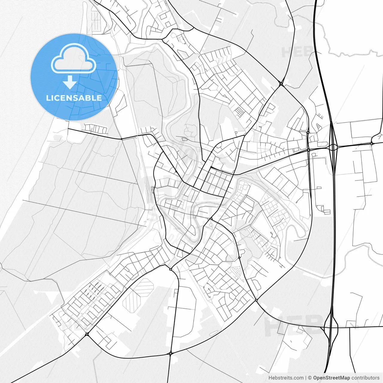 Vector PDF map of Ängelholm, Sweden
