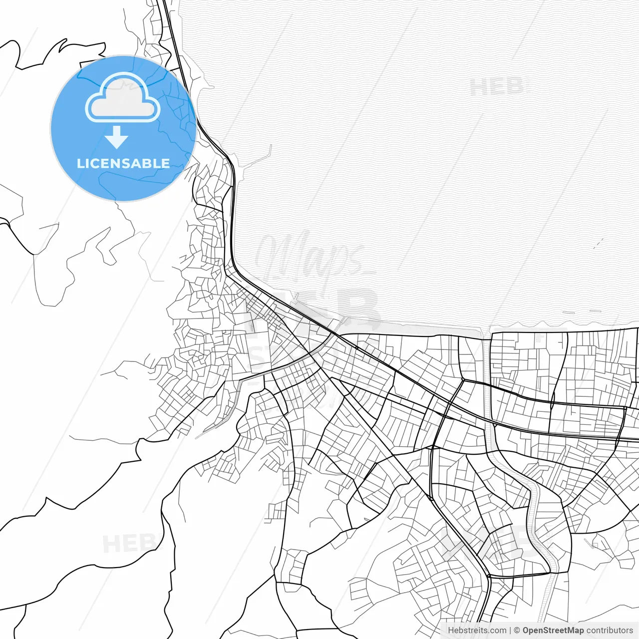 Vector PDF map of Ordu, Turkey