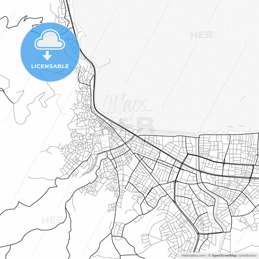Vector PDF map of Ordu, Turkey