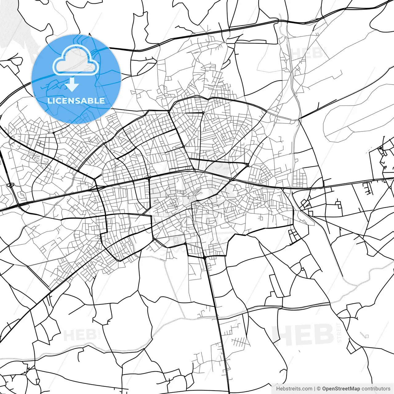 Vector PDF map of Bolu, Turkey