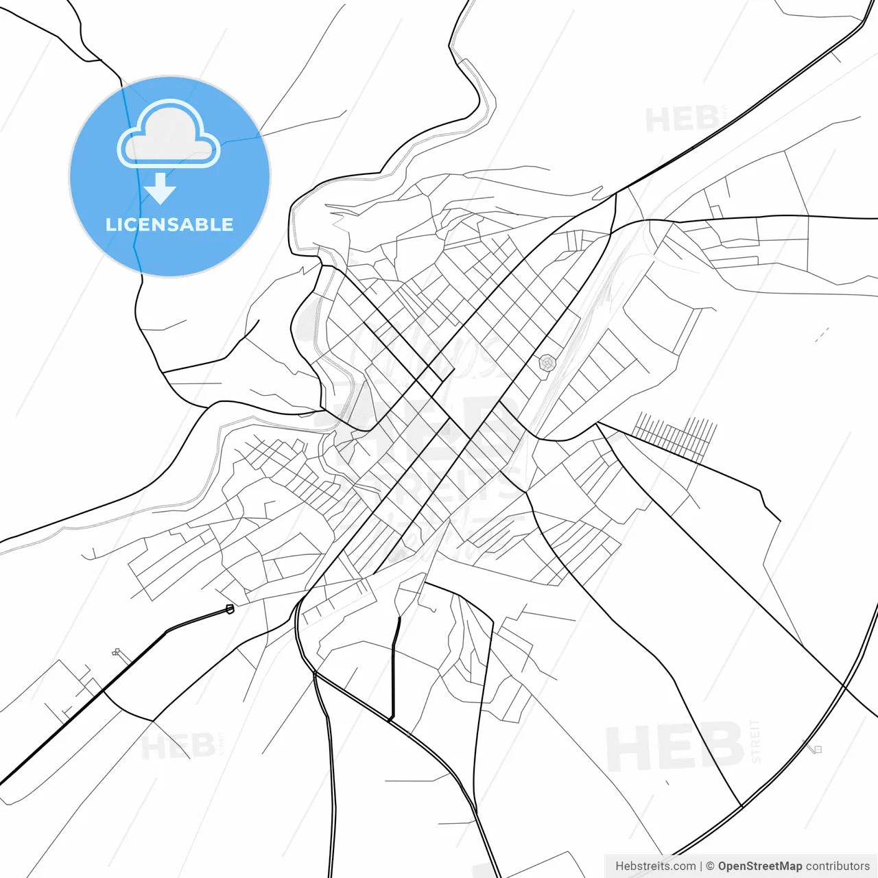 Vector PDF map of Kars, Turkey