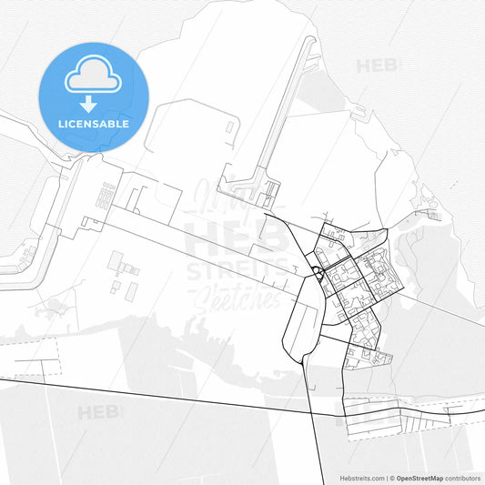 Vector PDF map of Enerhodar, Ukraine