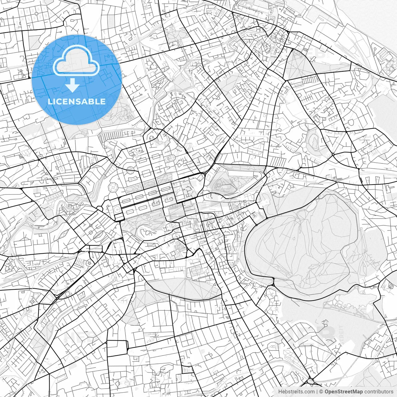 Vector PDF map of Edinburgh, Scotland