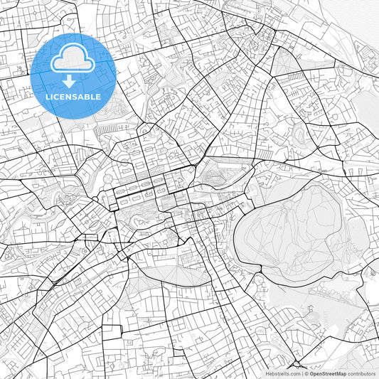 Vector PDF map of Edinburgh, Scotland