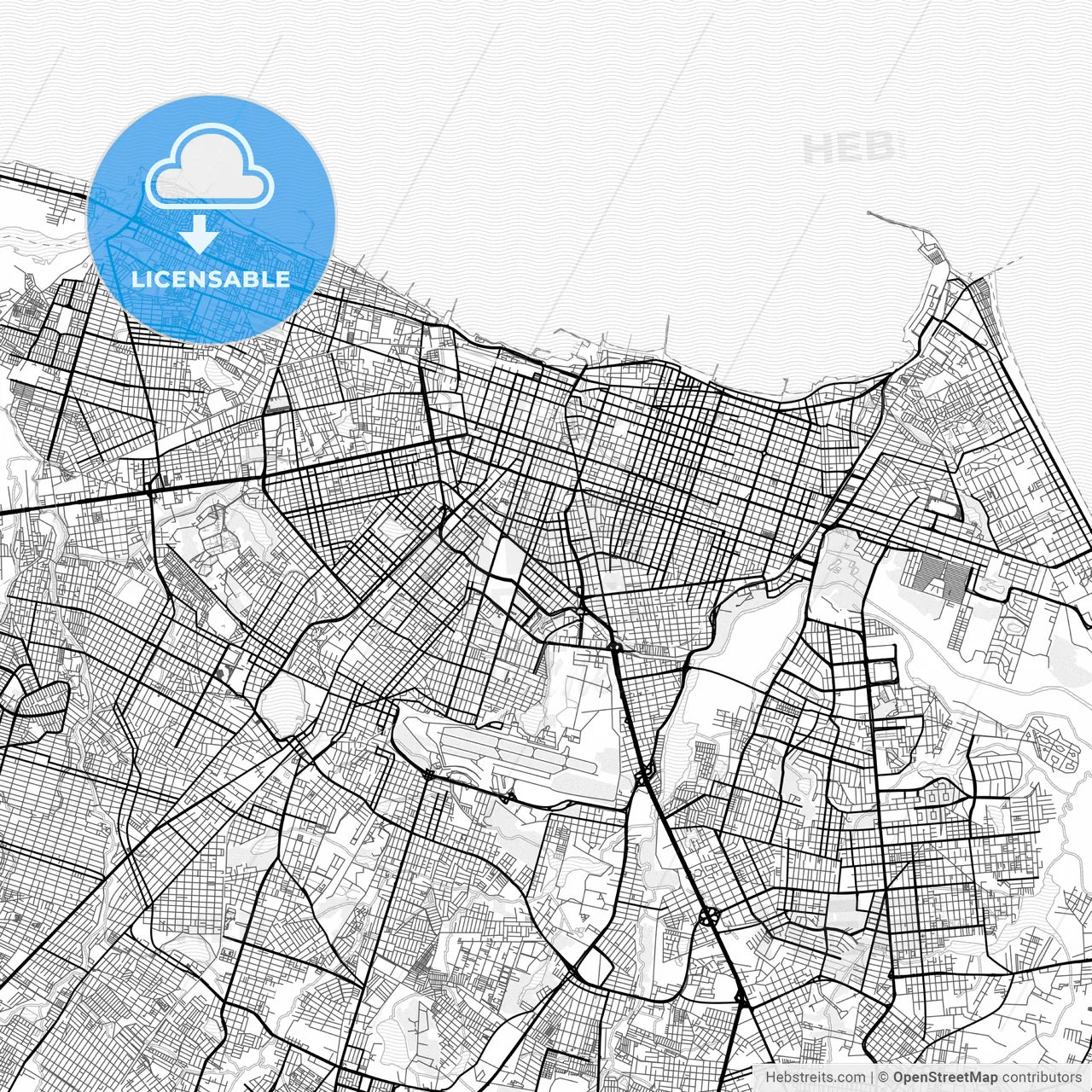 Vector PDF map of Fortaleza, Brazil