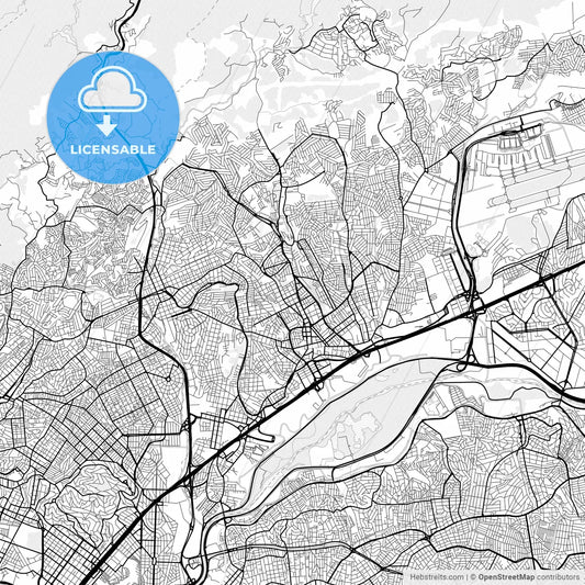 Vector PDF map of Guarulhos, Brazil