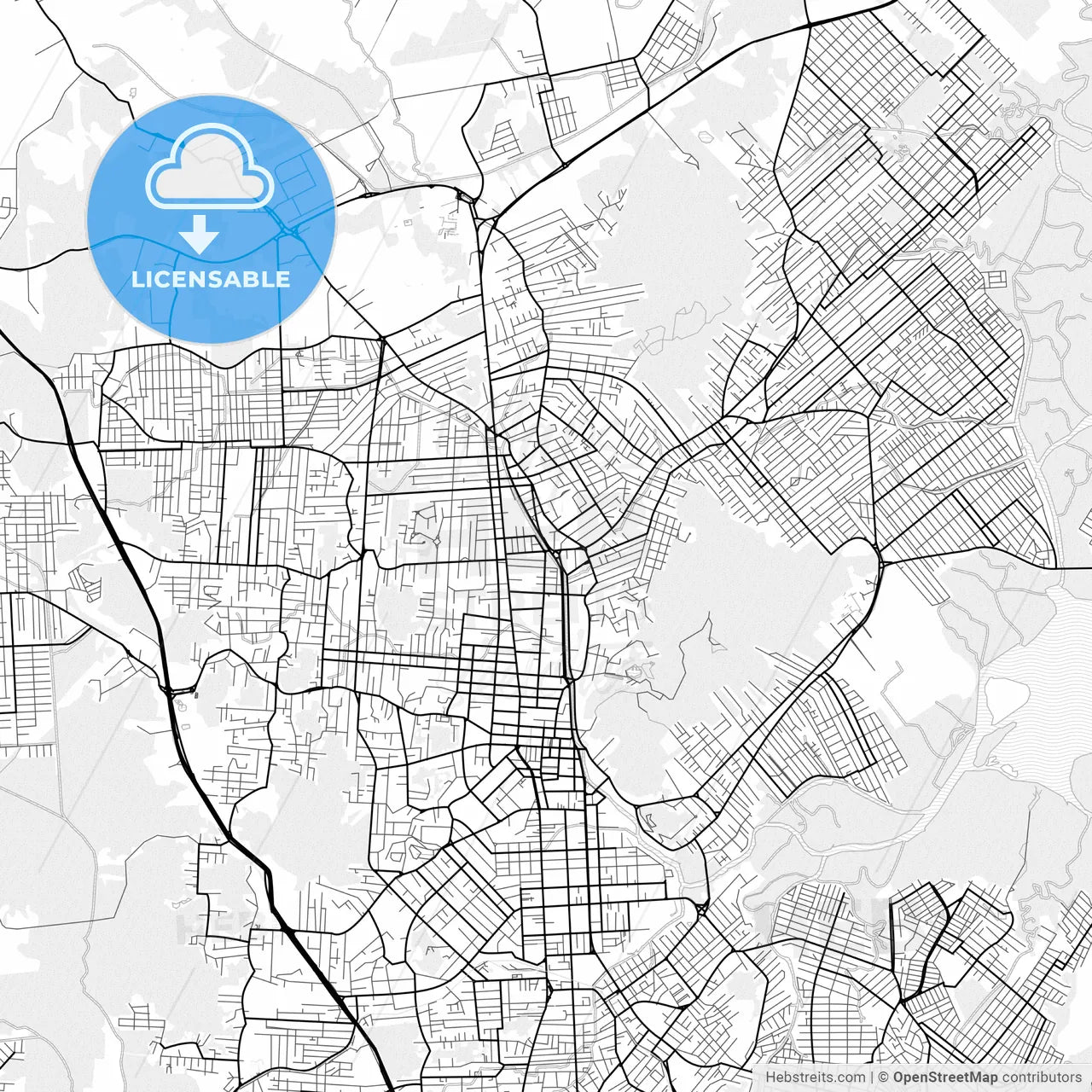 Vector PDF map of Joinville, Brazil