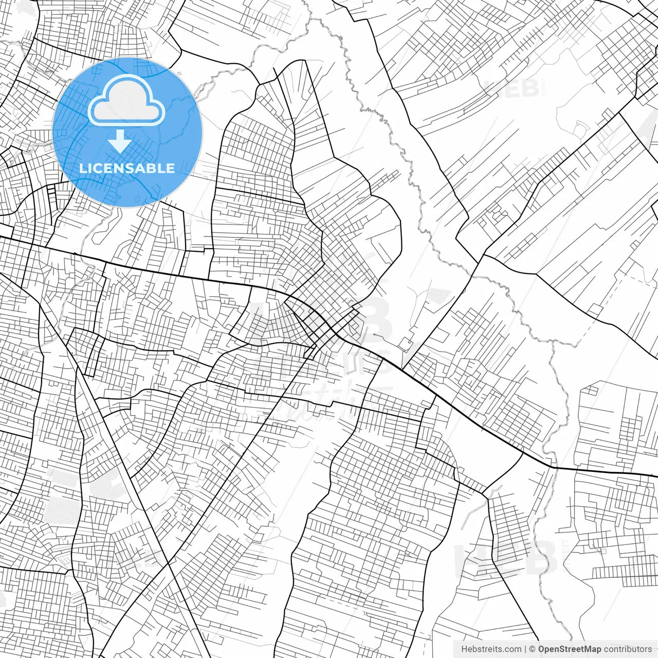 Vector PDF map of Capiata, Paraguay
