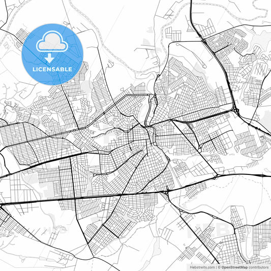 Vector PDF map of Americana, Brazil