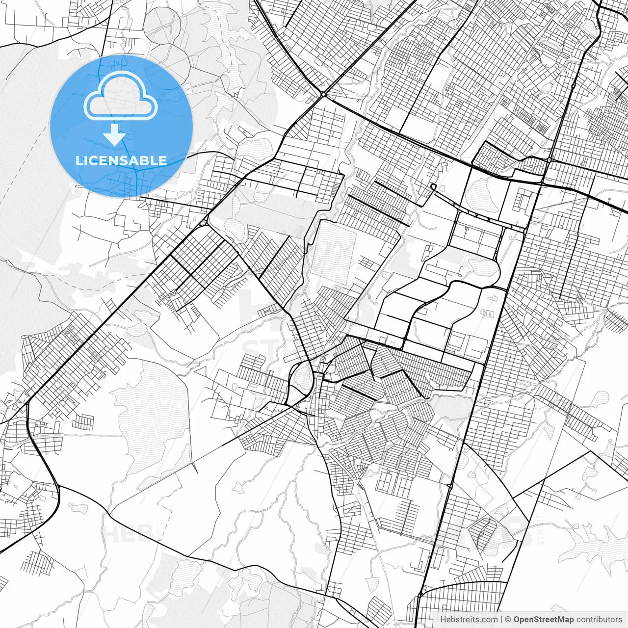 Vector PDF map of Maracanau, Brazil