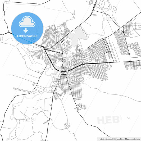 Vector PDF map of Barreiras, Brazil