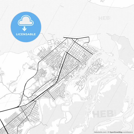 Vector PDF map of Paranagua, Brazil