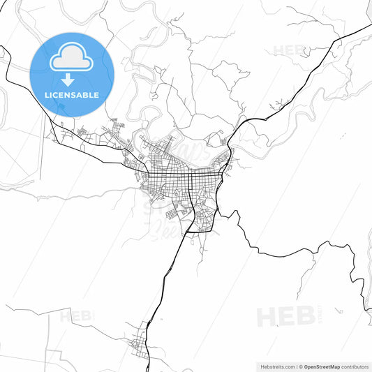 Vector PDF map of Cartago, Colombia