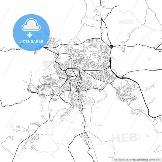 Vector PDF map of Barbacena, Brazil