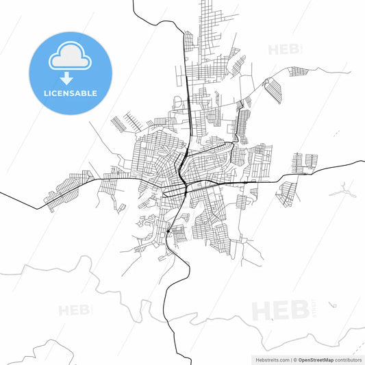 Vector PDF map of Eunapolis, Brazil