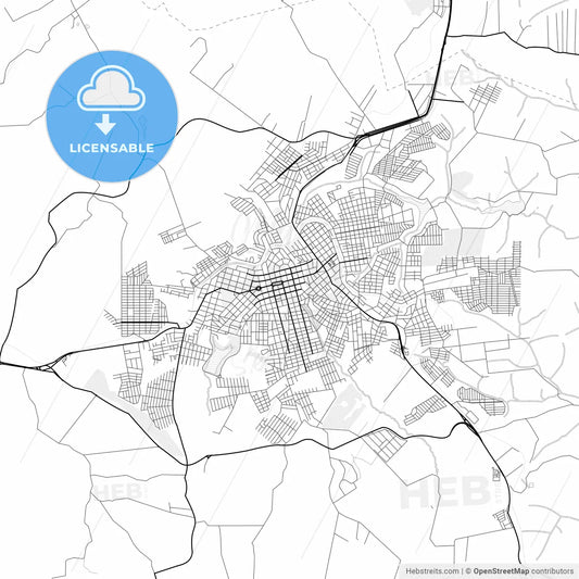 Vector PDF map of Apucarana, Brazil