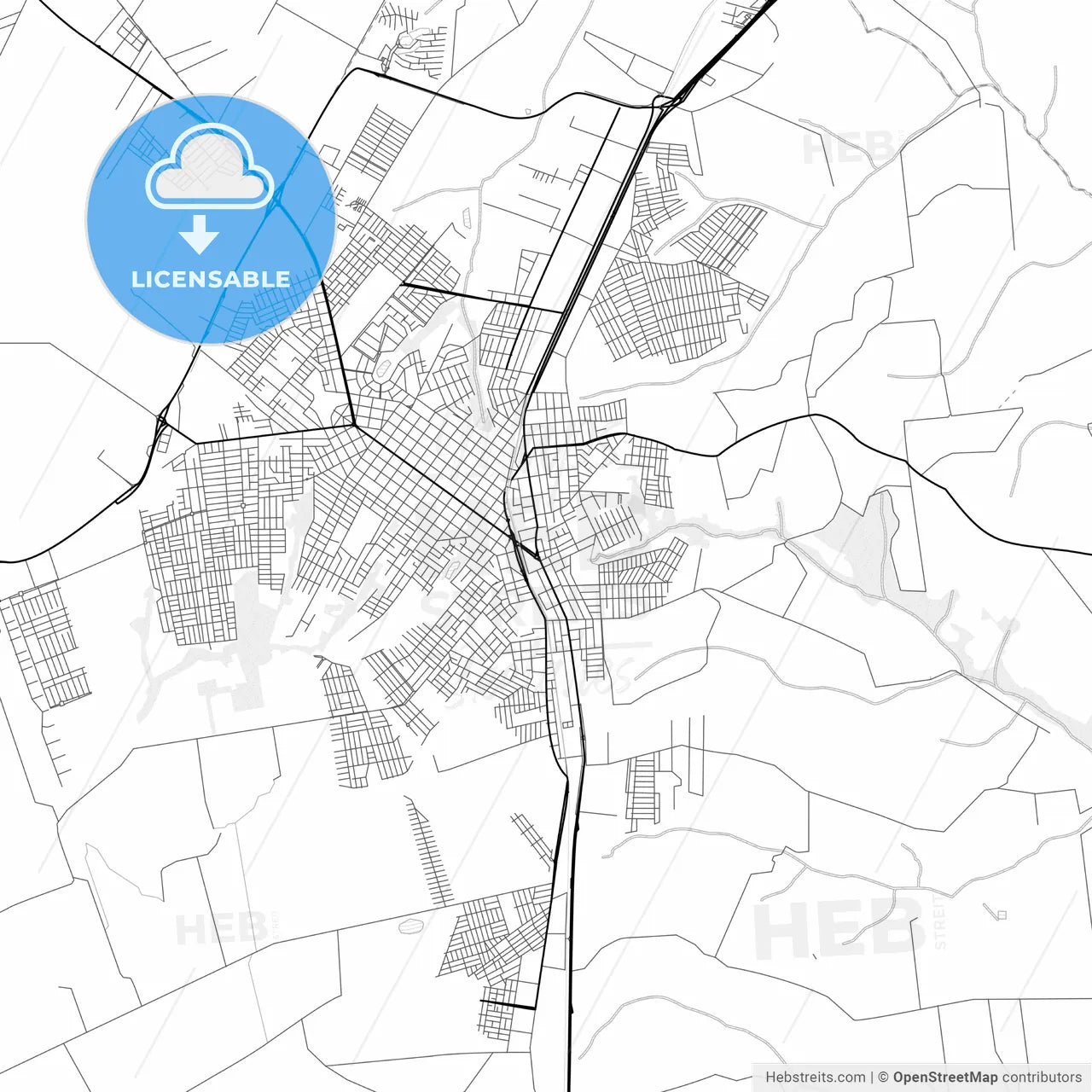 Vector PDF map of Arapongas, Brazil