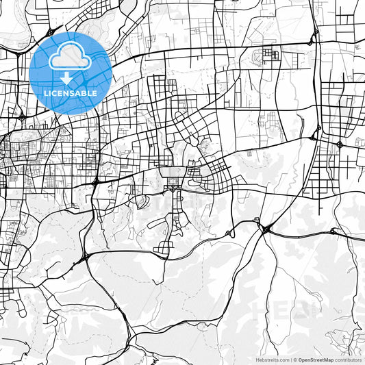 Vector PDF map of Jinan, China