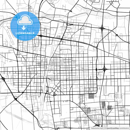 Vector PDF map of Shijiazhuang, China