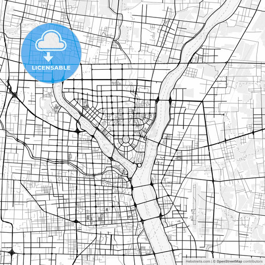 Vector PDF map of Linyi, China