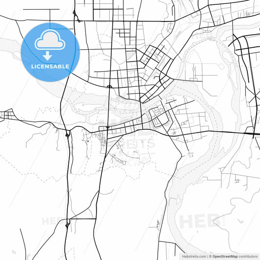 Vector PDF map of Xiangyang, China
